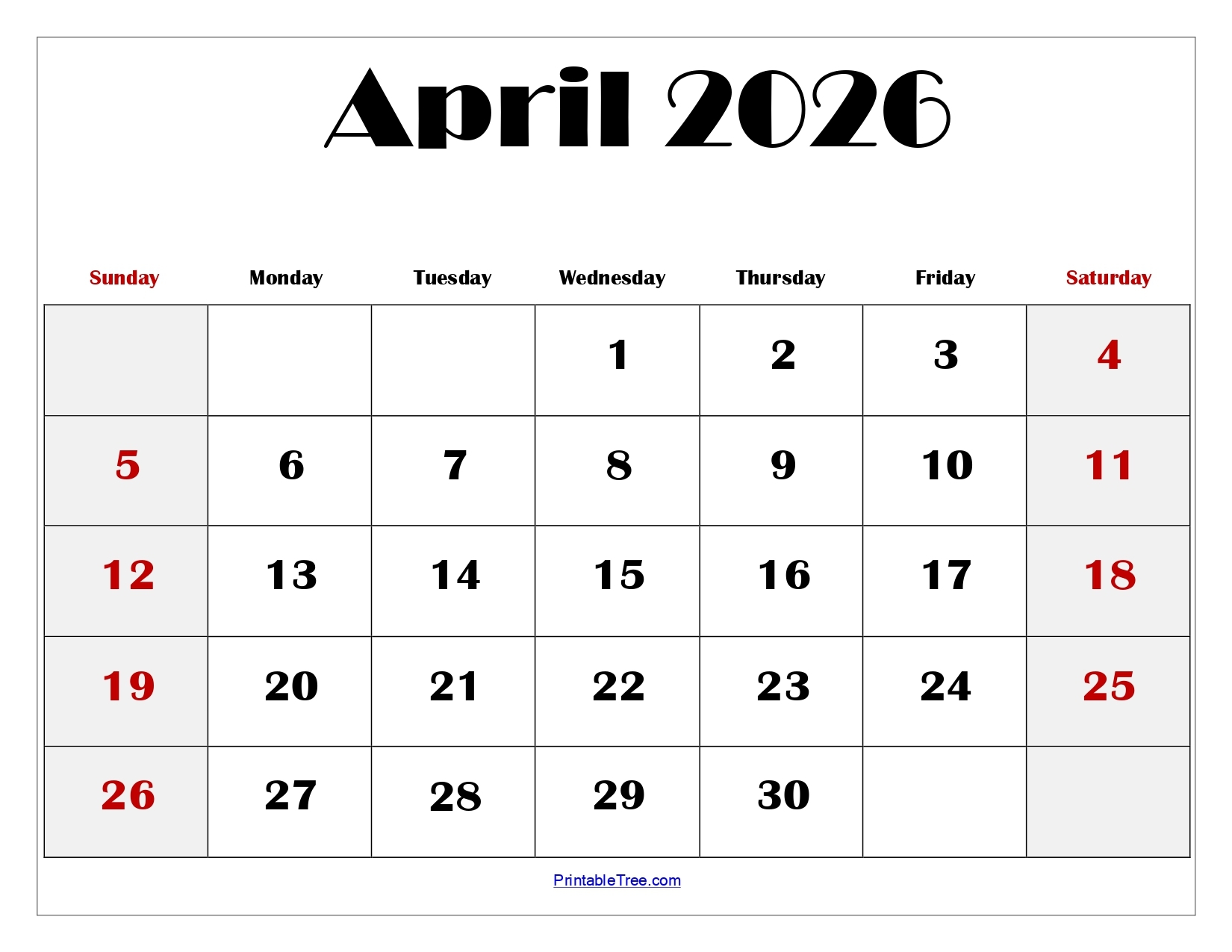 April 2026 Calendar Calendar Best