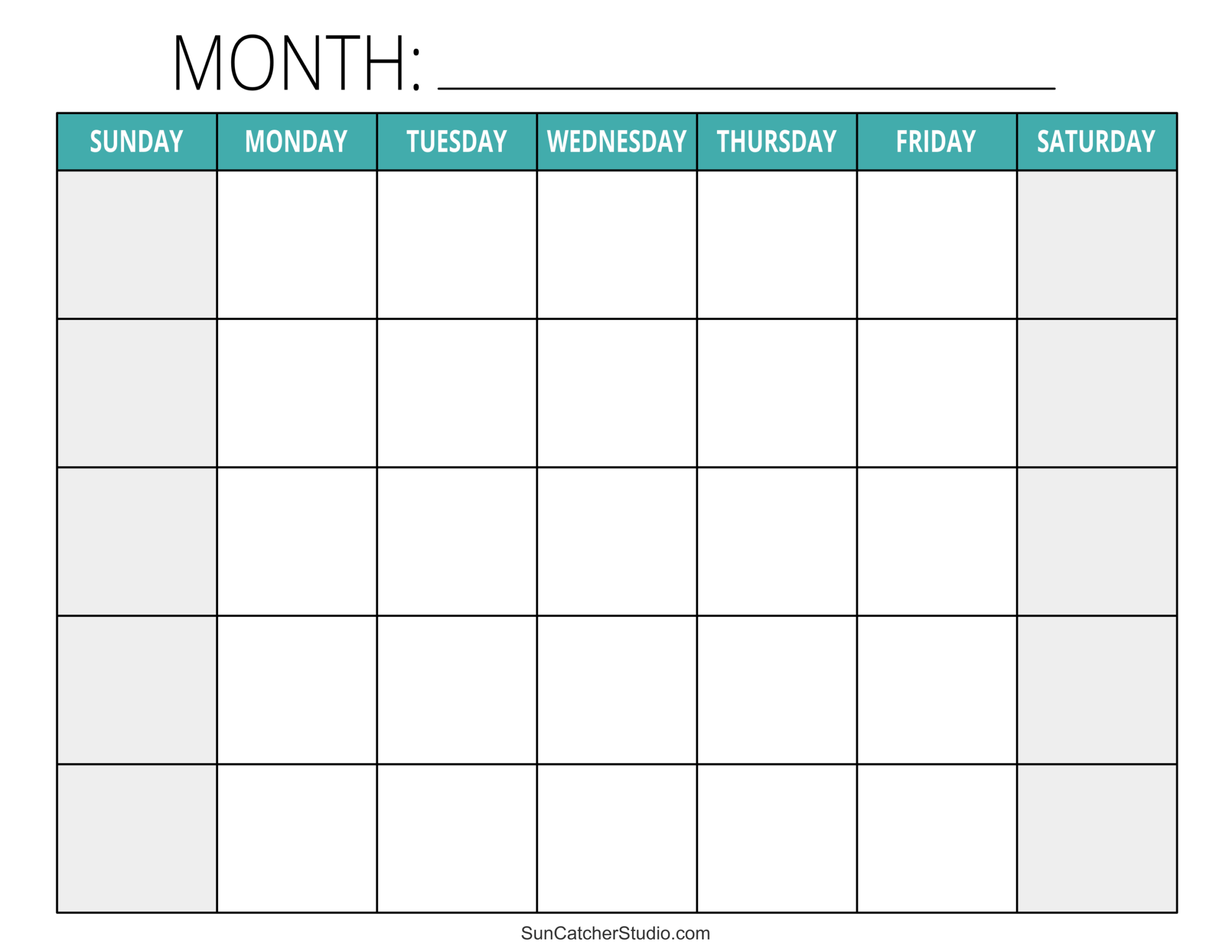 Blank Calendar Templates Monthly Weekly Free Printables Lettering SVG Files Tools Apps