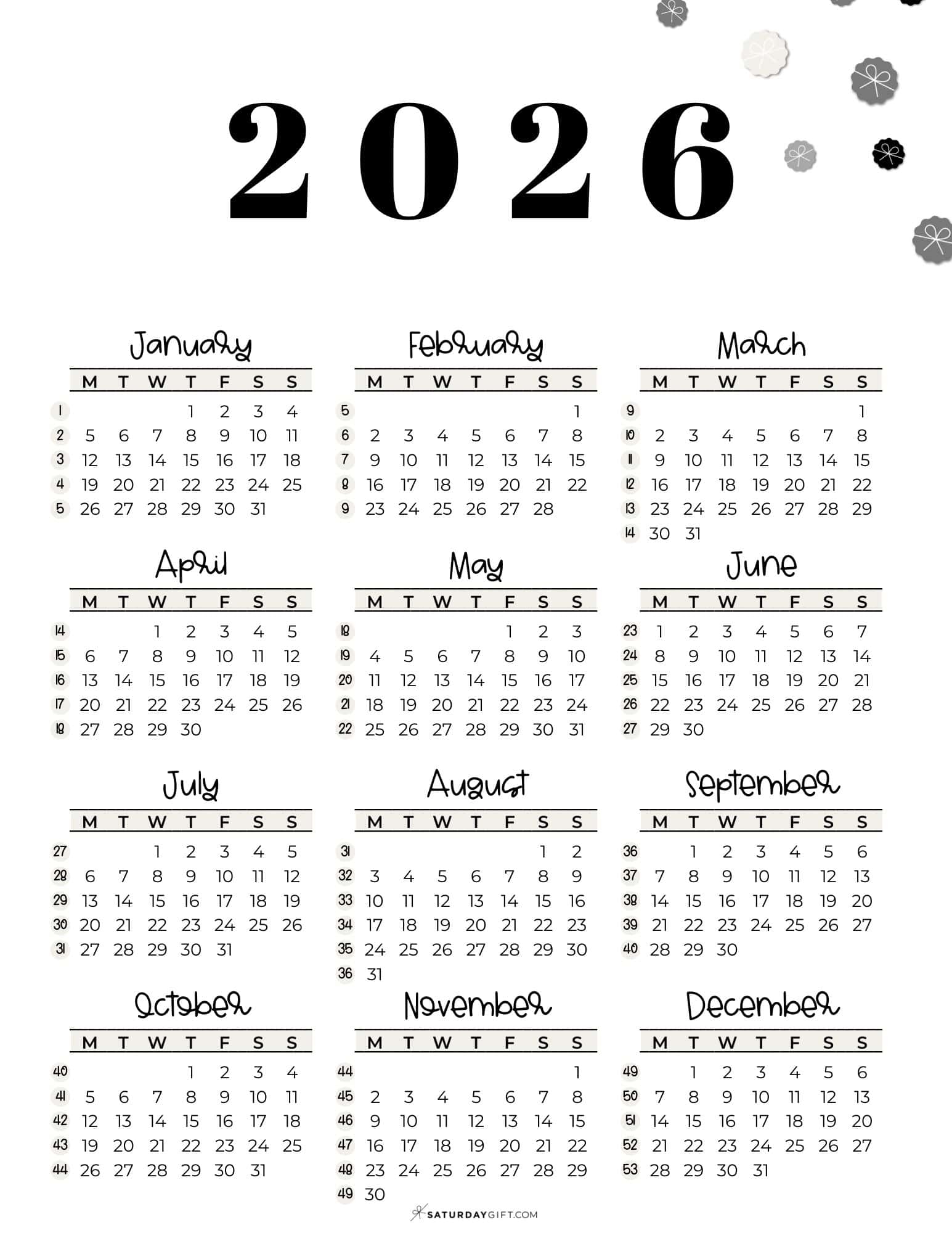 Day Numbers For 2026 What Day Is It