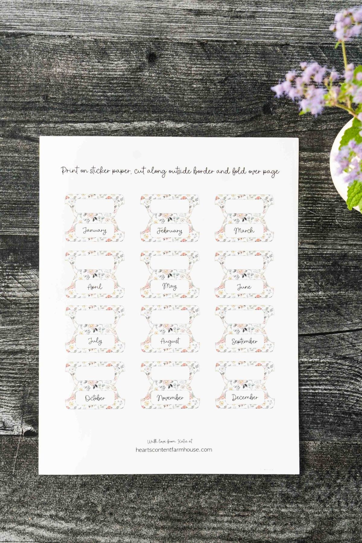 Free Printable Monthly Divider Tabs Pretty Binder Makeover