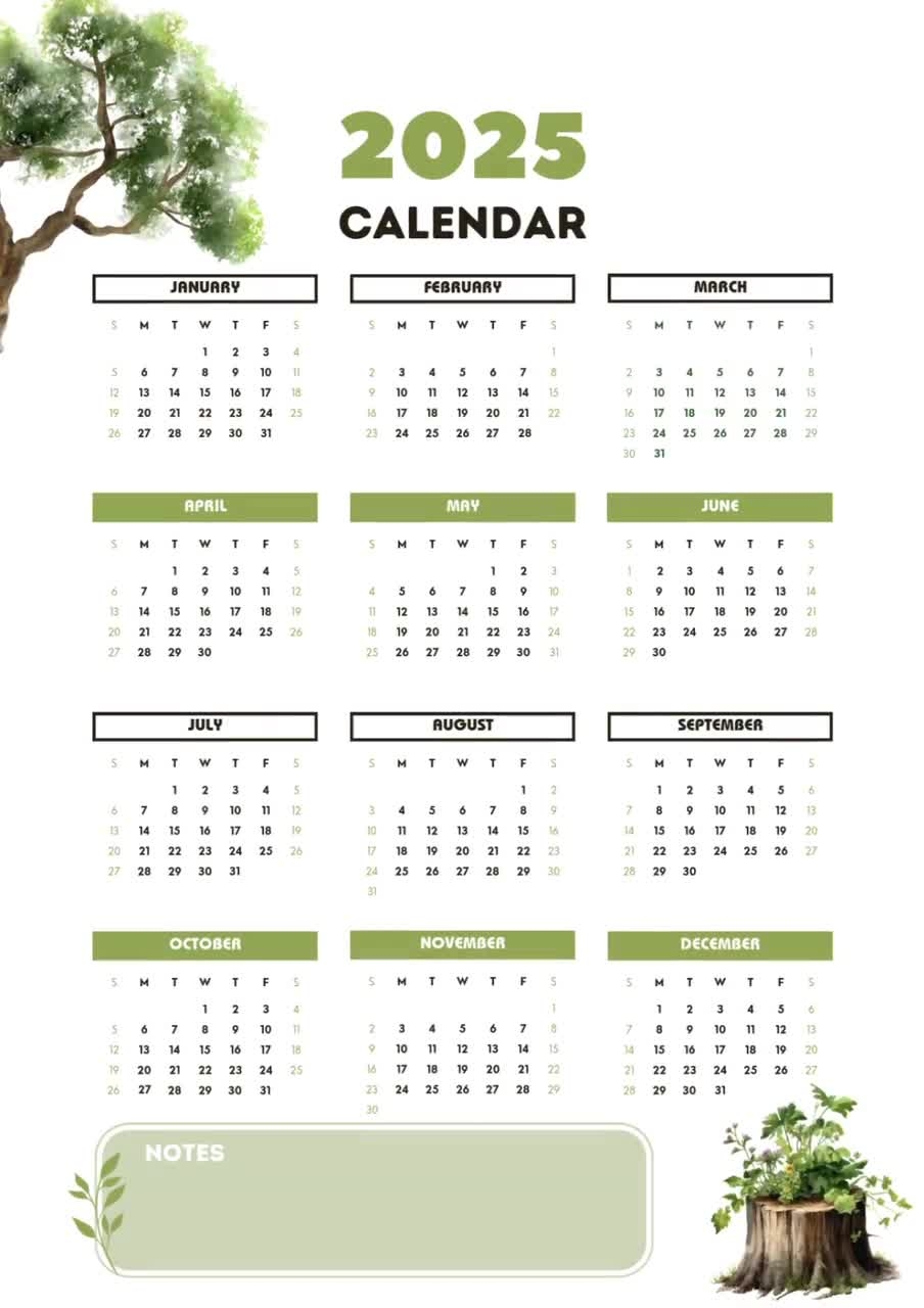 Nature Trees A3 Wall Calendar 2025 Planner Plan And Track Your Year With Handy Space For Notes Etsy Nature Trees A3 Wall Calendar 2025 Planner Plan And Track Your Year With Handy Space For Notes Etsy